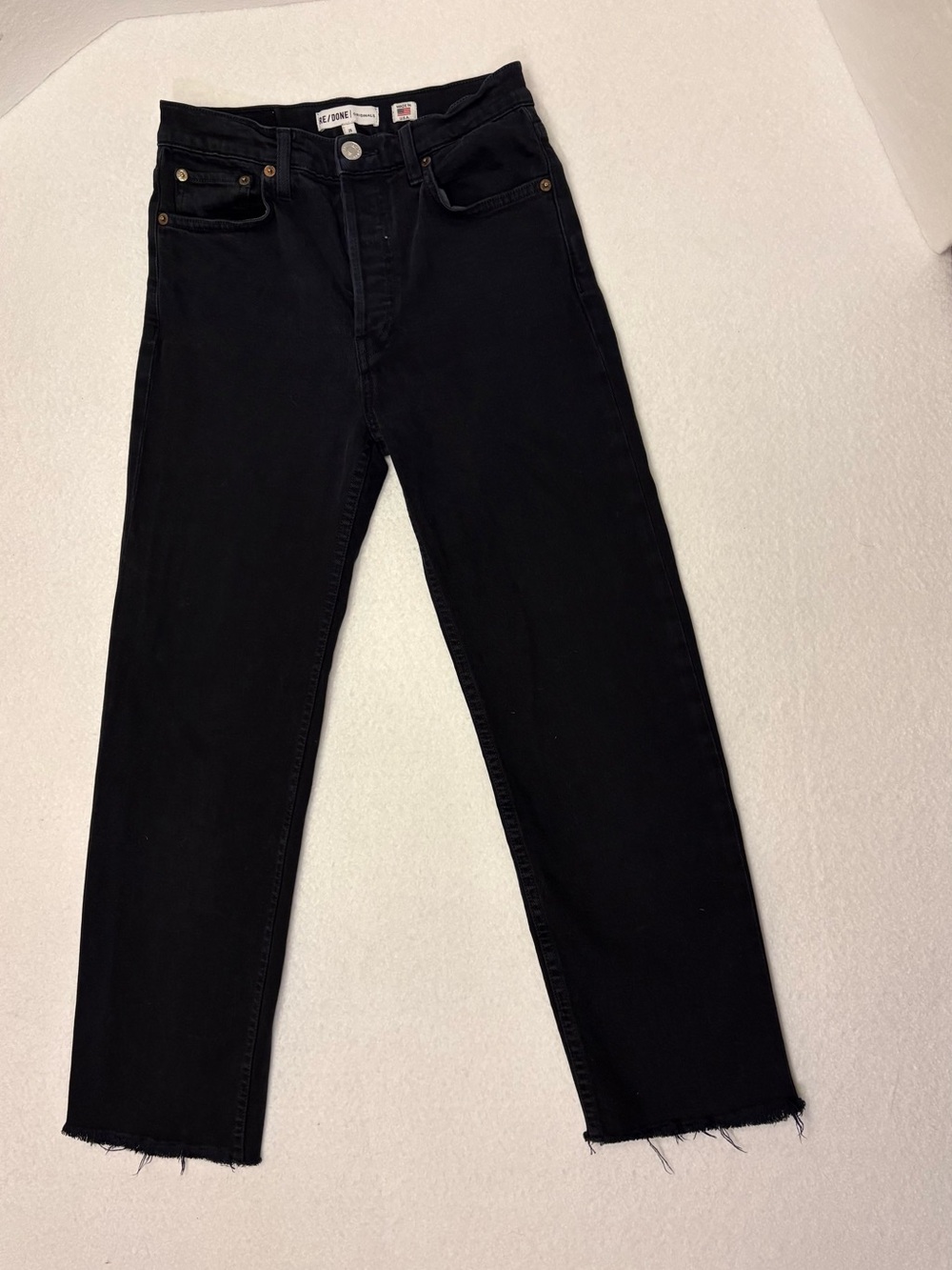 Re/Done Womens Black Slim Straight Jeans